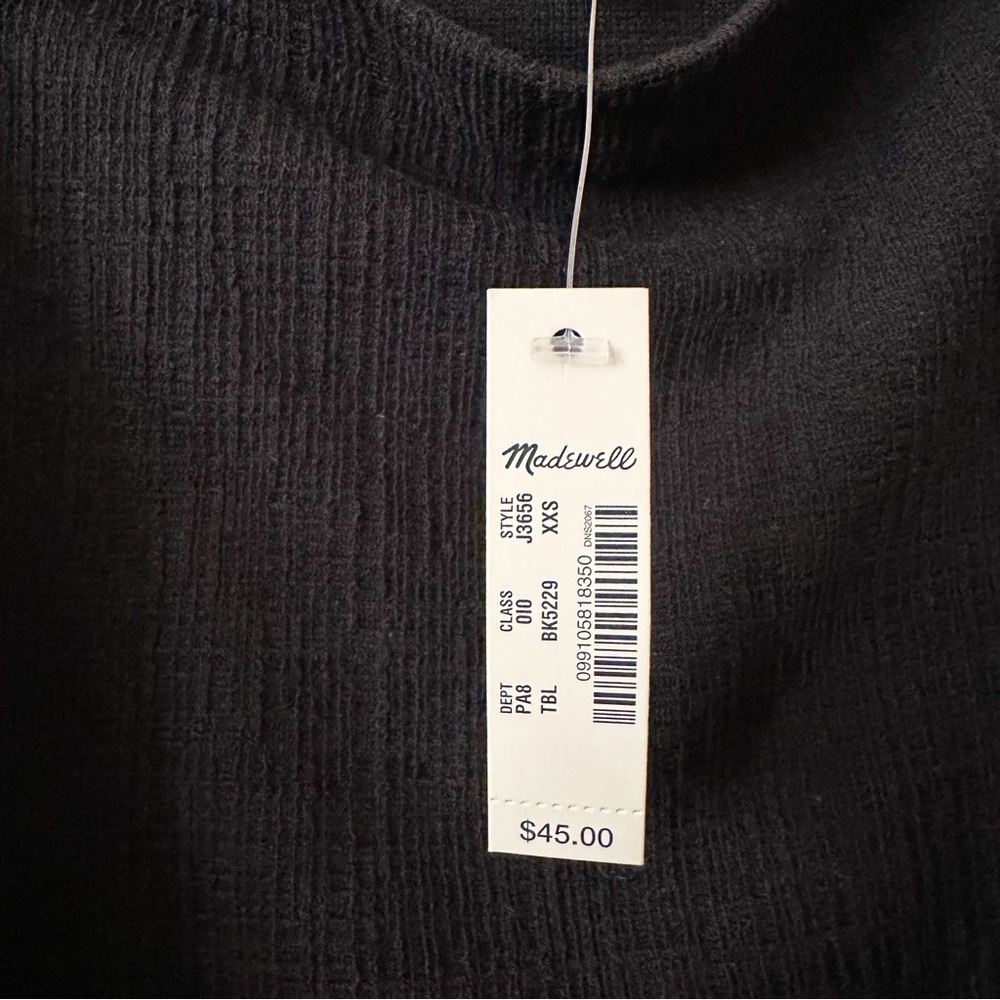 NWT Madewell Black Apron Top - Picture 3 of 5